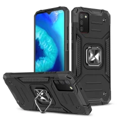 Armored etui ovitek + magnetno držalo za Samsung Galaxy A03s Ring Armor črn