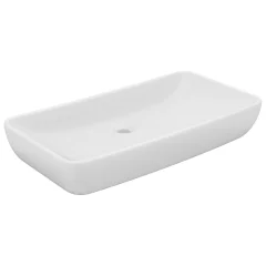 Razkošen Umivalnik - Kopalna umivalnik - Lavabo pravokoten mat bel 71x38 cm keramičen