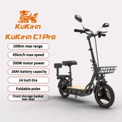 KuKirin C1 Pro odrasli električni skuter, 500W, 48V 26Ah zložljiv skuter, največja hitrost 45KM/H, največja nosilnost 120KG, električni skuter za vse