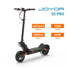 Električni skuter JOYOR S5 PRO s certifikatom ABE - 500 W motor, 48V26AH baterija, disk zavore dosega 55 km - črna