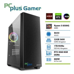 PCPLUS Gamer Ryzen 5 8500G/32GB/1TB SSD/RTX 4060 8GB RGB gaming namizni računalnik