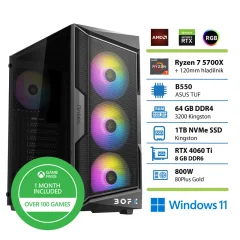 BOFX VOLANTIS 2 R7-5700X 64GB 1TB RTX4060TI W11 namizni računalnik