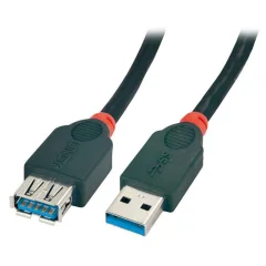 LINDY USB kabel USB 3.2 gen. 1 (USB 3.0) USB-A vtič\, USB-A vtičnica 3.00 m črna  36763