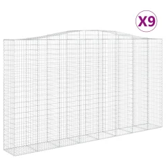 vidaXL Obokane gabion košare 9 kosa 400x50x220/240 cm pocinkano železo