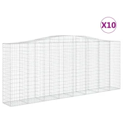 vidaXL Obokane gabion košare 10 kos 400x50x160/180cm pocinkano železo