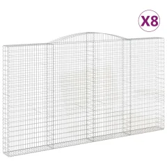 vidaXL Obokane gabion košare 8 kosa 400x50x220/240 cm pocinkano železo