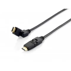 EQUIP HDMI Ethernet moški/moški vrtljivi zlati kabel 2m - 119362