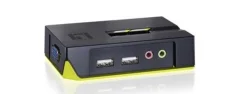 KVM LEVEL ONE Stikalo VGA USB+Audio 2 PC s kabli - KVM-0221