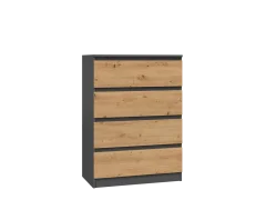 Stylish Malwa M4 Chest of Drawers in Anthracite and Artisan Oak