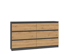 Malwa M6 Chest of Drawers in Anthracite and Artisan Oak - Modern Storage Solution