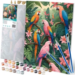 Paint by Numbers Kit - 40x50 cm Parrots by Massido