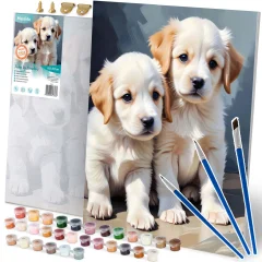 Paint by Numbers Kit - 40x50 cm Massido Puppies for All Ages