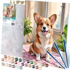 Paint by Numbers Kit - Corgi Dog 40x50 cm for Creative Fun