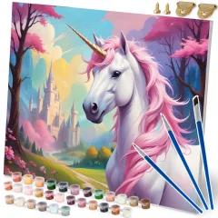 Massido Unicorn Painting by Numbers Kit - 40x50 cm Canvas Art Set