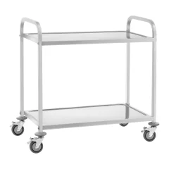 Heavy-Duty Catering Waiter Trolley with 2 Stainless Steel Shelves - 160 kg Capacity