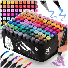 Nukido NK-912 Alcohol Markers Set with 80 Colors and Portable Bag