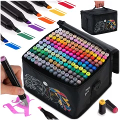 Nukido NK-914 Alcohol Markers Set with Carrying Case - 168 Vibrant Colors for Artists