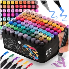 Nukido NK-912 Alcohol Markers Set with 80 Colors and Carrying Case