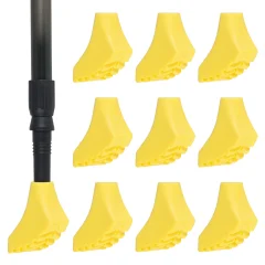 10-Pack Nordic Walking Pole Covers - Versatile Yellow Attachments for All Terrains