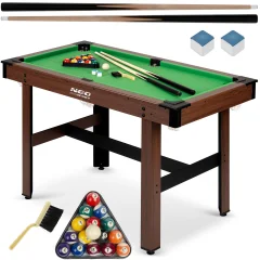 Compact Dark Brown Billiards Table 122 x 61 x 76 cm NS-807 with Accessories