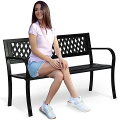 Stylish Clover Garden Bench with Backrest - Perfect for Outdoor Relaxation