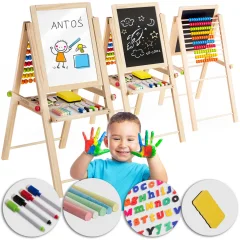 Ricokids Foldable Magnetic Chalkboard for Kids - 2-in-1 Educational Fun