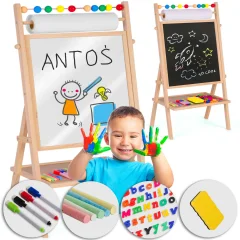 Ricokids 2-in-1 Magnetic Chalkboard and Rotating Drawing Board for Kids