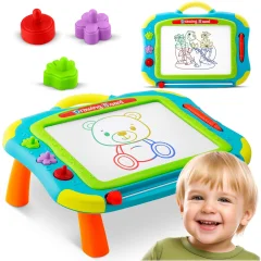 Ricokids 2-in-1 Scribble Board and Drawing Table in Blue for Kids