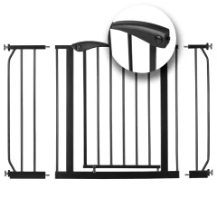 Black Steel Nukido 718300 Child Safety Gate Barrier - Adjustable and Easy to Install