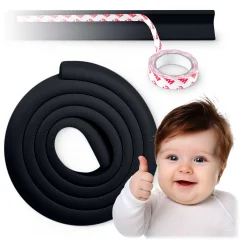 Ricokids Black Foam Safety Tape - 2 Meter Protective Cushioning for Furniture