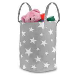 Nukido Gray Star Toy Basket - Stylish Storage Solution for Kids