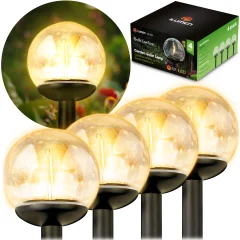 Illumen LS-103 Solar Garden Lights - Set of 4 LED Transparent Balls