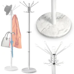 Stylish Standing Clothes Rack with Marble Base - Massido 684301