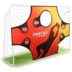 Large Neo-Sport Football Goal with Target Mat - 245 x 155 x 80 cm