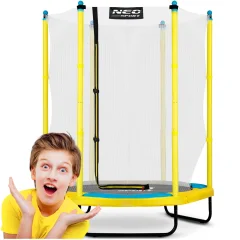 Safe 140 cm Garden Trampoline for Kids - Neo-Sport 4.5 ft with Safety Net