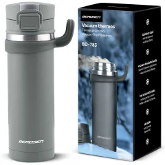 Berdsen 450 ml Vacuum Flask - Stylish Gray Thermos for Hot & Cold Drinks