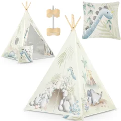 Nukido Dinosaur Teepee Tent for Kids - Fun and Safe Play Space