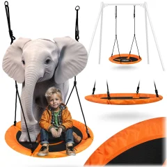 Swingo XXL Orange 95 cm Stork's Nest Swing - Safe and Durable Fun for All Ages