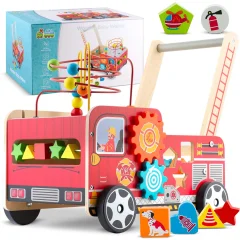 Ricokids Wooden Fire Brigade Walker Pusher RK-873 - Enhance Your Child's Development