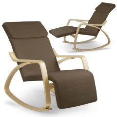 Suzi Brown Rocking Chair with Adjustable Footrest for Ultimate Comfort