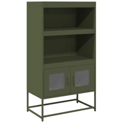 vidaXL Highboard Olive Green 68x39x123 cm Jeklo