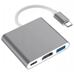 ADAPTER, 3-V-1, USB TIPA C, ZA HDMI, VESOLJSKO SIV, CO2