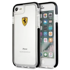 ETUI FERRARI SHOCKPROOF NA IPHONE 7 / 8 / SE 2020 / SE 2022 - PRZEZROCZYSTO-CZARNE