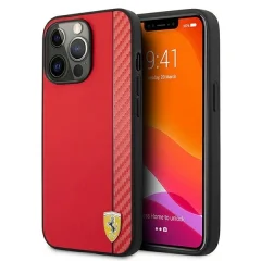 ETUI FERRARI ON TRACK CARBON STRIPE NA IPHONE 13 PRO MAX - CZERWONE