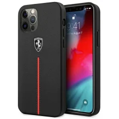 FERRARI OFF TRACK USNJEN OVITEK OVITEK ZA IPHONE 12 PRO MAX ČRN