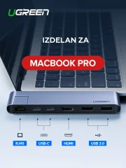 UGREEN PRIKLOPNA POSTAJA ZA MACBOOK PRO + RJ45