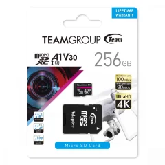 TEAMGROUP PRO V30 256GB MICROSDXC UHS-I U3 100MB/s spominska kartica