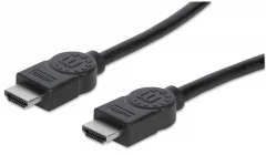 Manhattan High Speed HDMI kabel z Ethernet kanalom/HDMI Moški/Moški/Zaščiten/Črna/1 m HDMI 1 m črne barve