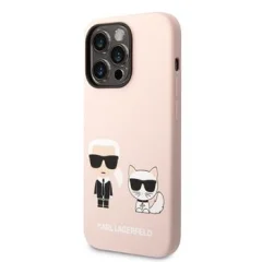 KARL LAGERFELD AND CHOU SILIKON IPHONE 14 PRO MAX ovitek roza