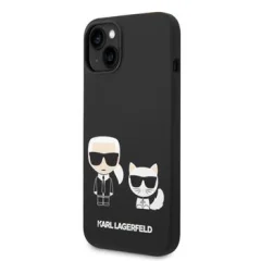 KARL LAGERFELD AND CHOUPETTE SILIKON IPHONE 14 ovitek črn